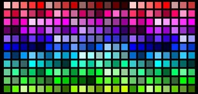 A grid of multicolored squares