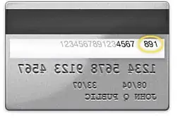 Back of credit card showing location of security code