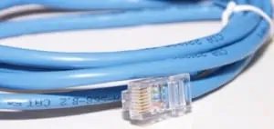 A coiled network cable