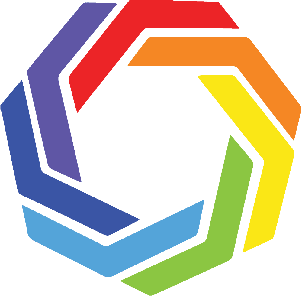 the logo of ASAN: a multi-colored heptagon shape