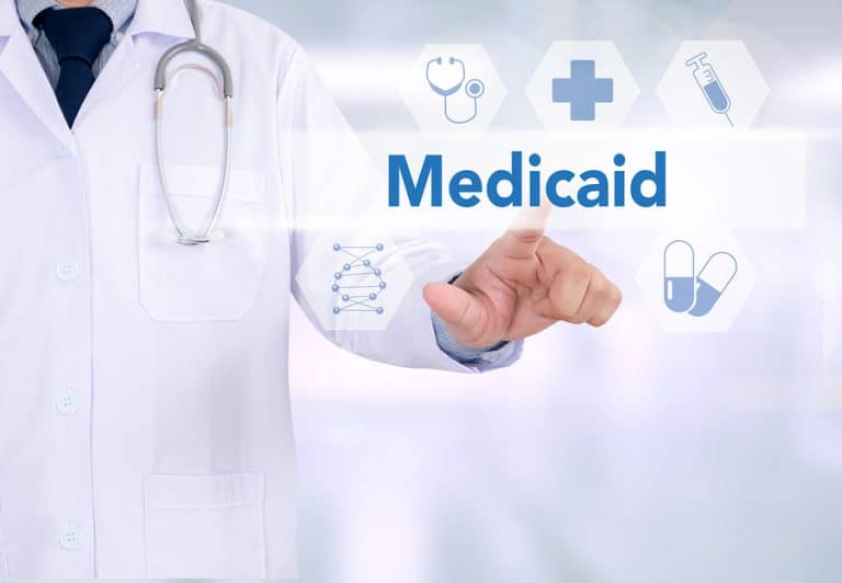 A computer display showing the word "Medicaid"