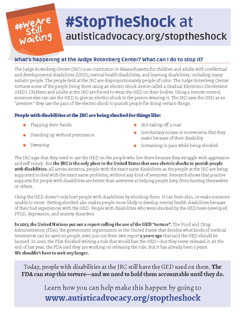 Will The Fda Ban Shock Devices Used On Those With Special >> Stoptheshock Autistic Self Advocacy Network Will The Fda Ban Shock Devices Used On Those With Special >> Stoptheshock Autistic Self Advocacy Network