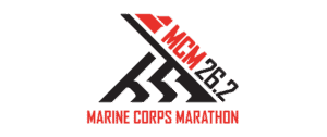 Red and black Marine Corps Marathon logo